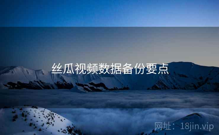 丝瓜视频数据备份要点  第1张